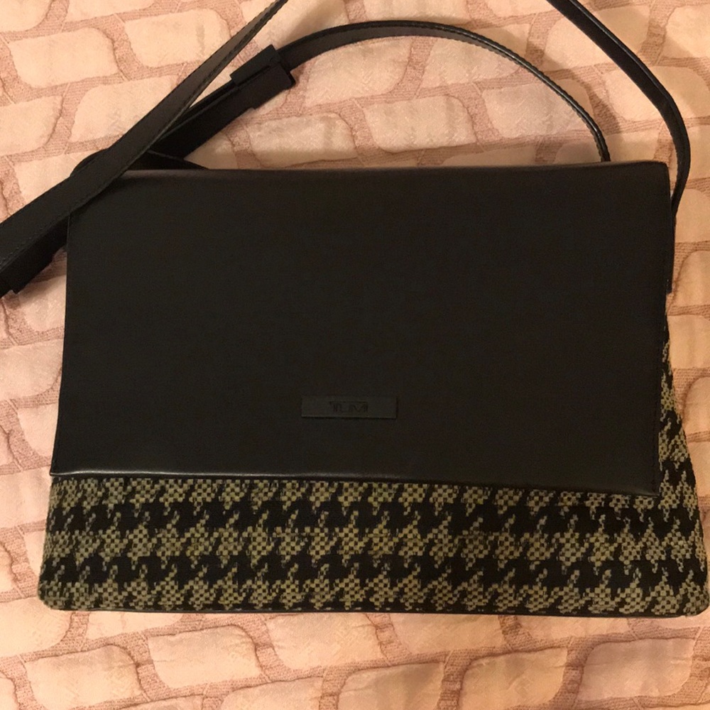Tumi houndstooth leather crossbody
